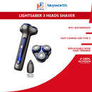 Skyworth Lightsaber 3 Heads Shaver with Nose Trimmer Rechargeable S5C