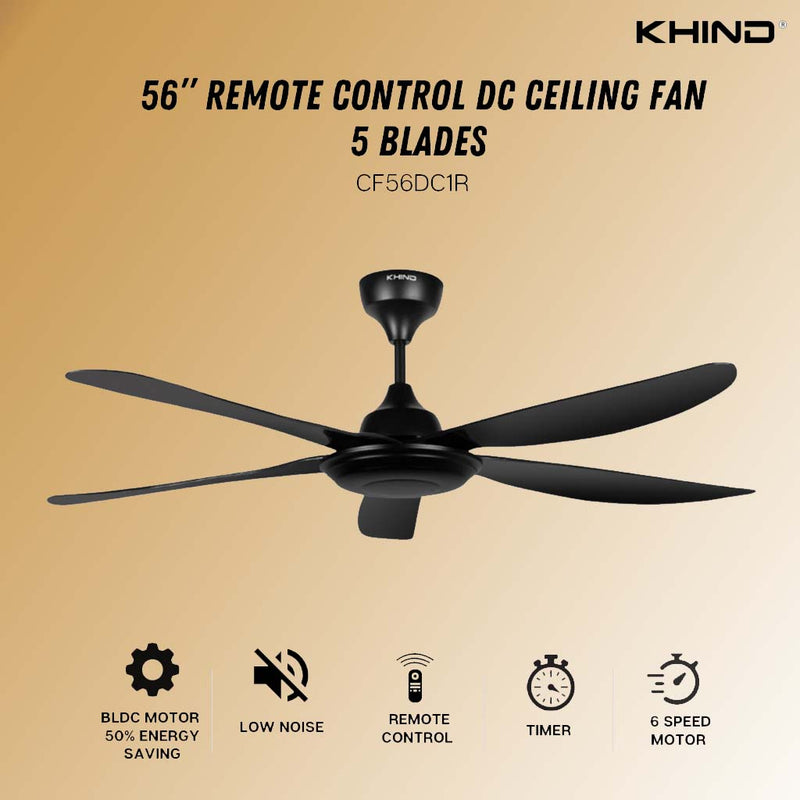 Khind 56" Ceiling Fan Remote Control CF56DC1R ( Matt Black )