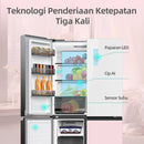 CHiQ Peti Sejuk 4 Pintu Refrigerator 4 Door Glass Bespoke Fridge Inverter (628L) CCD628NG-GWH CCD628NG-GBP