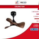 Rezo Kipas Siling Ceiling Fan Lorca 23/3B LED (Dark Wood)