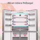 CHiQ Peti Sejuk 4 Pintu Refrigerator 4 Door Glass Bespoke Fridge Inverter (628L) CCD628NG-GWH CCD628NG-GBP