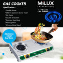 Milux Dapur Gas 2 Pembakar Double Burner Stainless Steel Gas Cooker MSS-2140