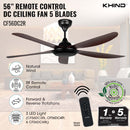 Khind 56" Ceiling Fan Remote Control CF56DC2R ( Mocha )