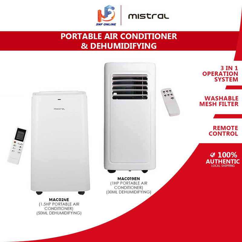 Mistral Penghawa Dingin Mudah Alih - Portable Air Conditioner MAC019EN (1HP) / MAC024E (1.5HP)