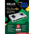 Milux Dapur Gas 2 Pembakar Double Burner Stainless Steel Gas Cooker MSS-2140