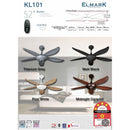 ELMARK Ceiling Fan With Remote Control (52") SPITFIRE 246-MC / ELMARK-KL101 (Midnight Caramel) / (56") SUPER123 (MBK+MC)