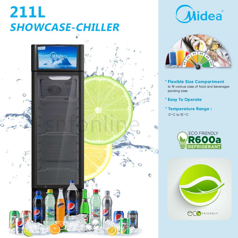 Midea Showcase 211L Glass Door MDRZ304FGG30