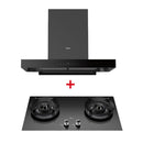 Midea Chimney Hood Touch control MCH-90M86 + Midea 2 Burner Built-In Glass Gas Cooker Hob with 5.8kW MGH-2280GL-MGH-2280GL (COMBO SET)