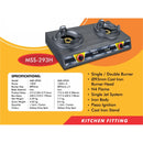 Milux Dapur Gas Tekanan Tinggi 2 Pembakar 2 Burner High Pressure Gas Stove MSS-293H