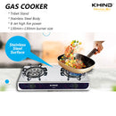 Khind Dapur Gas Stainless Steel Double Gas Cooker GC8008