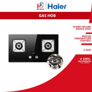 Haier Dapur Gas - Gas Hob Tempered Glass Gas Cooker (Black) HC-Q27266