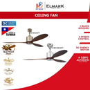 Elmark 52'' Ceiling Fan DC Motor With Remot Control HS2011-AB(WALNUT) HS2011-CH(WALNUT)
