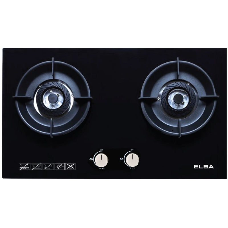 Elba Dapur Gas Kaca 2 Burner Tempered Glass Hob EGH-K8842G(BK) EGH-N8822G(BK)