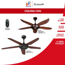 ELMARK Ceiling Fan With Remote Control (52") SPITFIRE 246-MC / ELMARK-KL101 (Midnight Caramel) / (56") SUPER123 (MBK+MC)