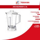 Balang Jar untuk Pengisar Blender Accessories Jug Compatible Model Toshiba (1.5 L) BL-60PHNMY BL-60PHNMY-JUG