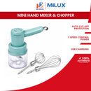 Milux Pencincang & Pengadun Tangan Euro Uno Wireless Mini Hand Mixer & Chopper EUUM-250