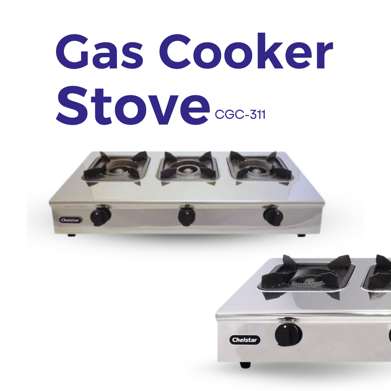 Chelstar Stainless Steel 3 Burner Commercial Gas Stove CGC-311