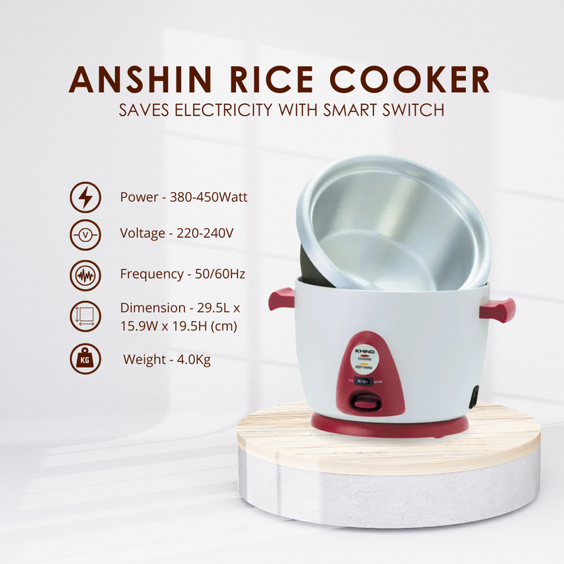 Khind Periuk Nasi Anshin Rice Cooker RC110M (1.0L)
