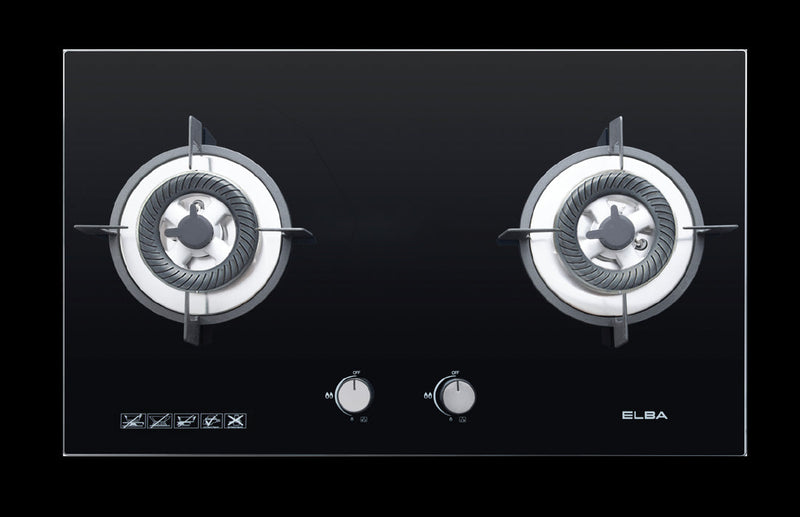 Elba Dapur Gas Kaca 2 Burner Tempered Glass Hob EGH-K8842G(BK) EGH-N8822G(BK)