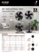 Khind 20" Kipas Lantai Industri Industrial Floor Fan with ABS Fan Blade FF2005 kipas