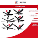 REZO Kipas Siling - Ventus Ceiling Fan with Remote Control MY56 ZR42 (42") MR56DC MY40DC MY46DC MY56DC MY56EX (Matt Black)