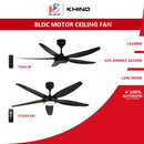 Khind Kipas Siling ZenAir 56"Ceiling Fan Remote Control CF56DC5R CF56DC6RL( Matt Black ) kipas siling