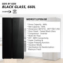 Midea Peti Sejuk 660L Side By Side Inverter Fridge WIFI Refrigerator Glass MDRS712FIE63B (Black) MDRS712FIE61W (White)