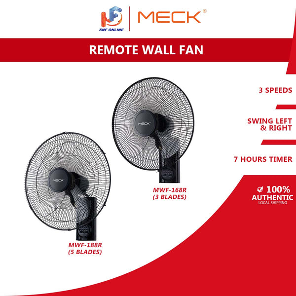 Meck Wall Fan with Remote MWF-168R (16") MWF-188R (18")