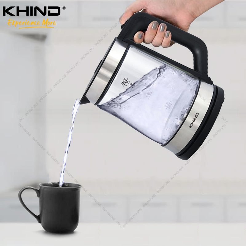 Khind 1.7L Electric Glass Kettle EK171G-BLACK