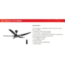 Sharp Kipas Siling - 5 Blades Ceiling Fan With Remote Control (56”) PJC116BK PJC116SDBK