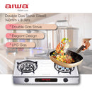Aiwa Dapur Gas S/S 8 Jets Double Burners Gas Stove AGS-8080SS