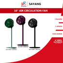 SAYANG (10") Stand Circulation Fan ELH0587 (Black / Green / Maroon)