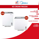 Midea Peti Sejuk Beku Aiskrim White Ice Cream Freezer INVERTER QUATTRO MDRZ163FEG01Y (110L) MDRZ293FEG01Y (220L)
