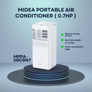 Midea Penyaman Udara Mudah Alih Portable Air Conditioner ( 0.7HP ) MPPA-08CRN7 / (1HP) MPPA-10CRN7