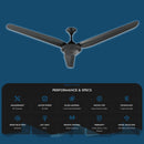 REZO Ventus 60" 3 Blade Ceiling Fan With Remote Control VR60/3B DC (Matt Black)