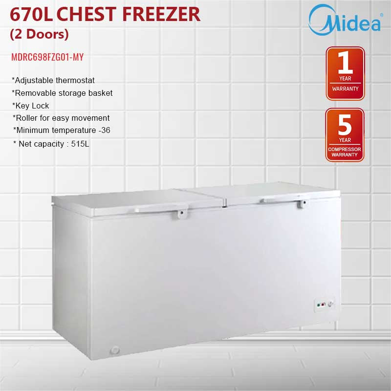Midea 510L Freezer 2 Doors MDRC698FZG01MY
