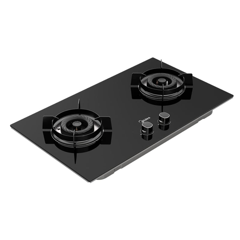 Midea Dapur Gas Tanam Built In Two Burners Glass Hob (76 cm) MGH-76Q60B MGH-2461GL
