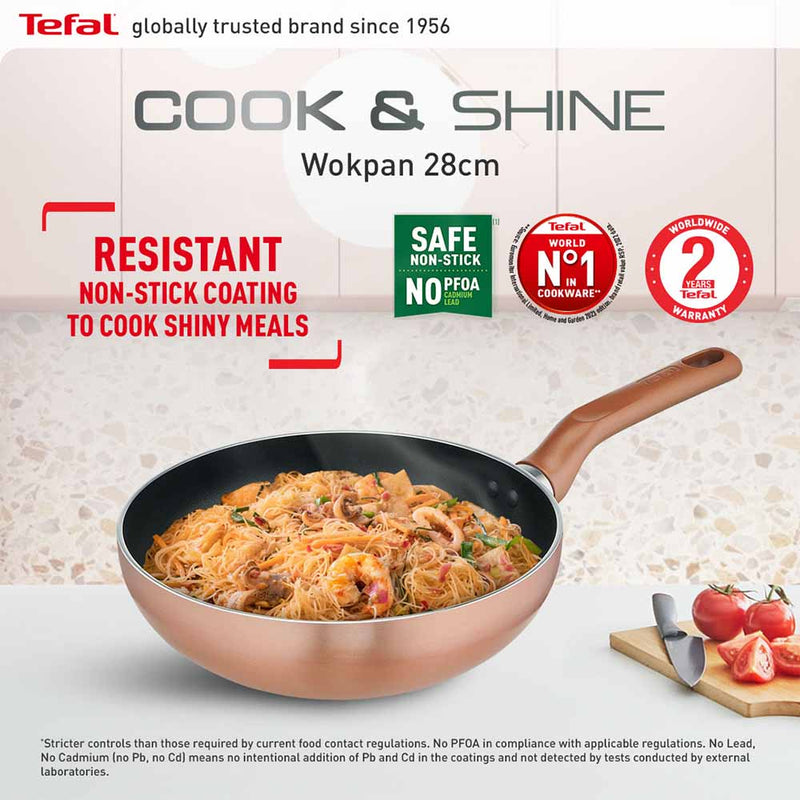 Tefal Cookware Cook & Shine Wokpan 28cm (G80819)
