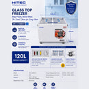 Hitec Peti Sejuk Beku 120L Glass Top Chest Freezer HFZ-C189GT
