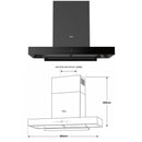 Midea Hud Dapur - Cooker Hood Auto Clean Steam Wash MCH-90M80AT / Auto dry clean MCH-90M86