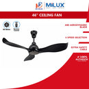 Milux Kipas Siling - (46'') Ceiling Fan Remote Control Without Light MCF-E120 MCF-E120GM
