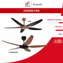 Elmark SAKI Kipas Siling - Ceiling Fan 56'' DC Motor With Remote Control SAKI (KOA/CHAMPAGNE)