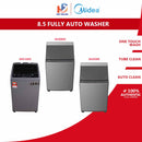 Midea Mesin Basuh Automatik Fully Auto Washing Machine 8.5kg MA100W85 MA102W85