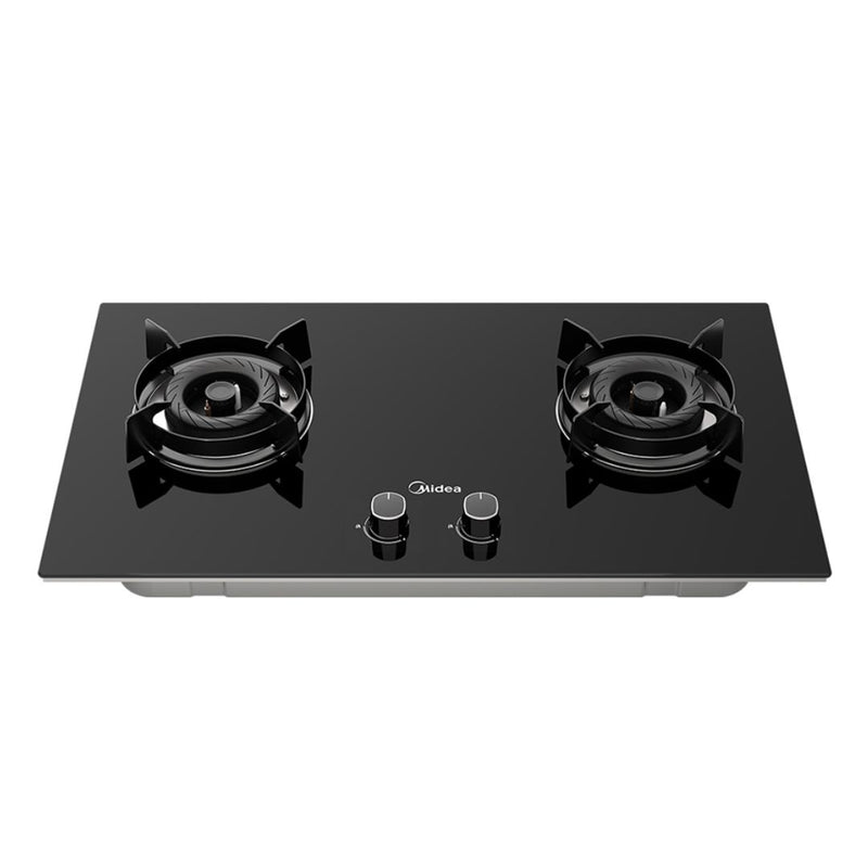 Midea Dapur Gas Tanam Built In Two Burners Glass Hob (76 cm) MGH-76Q60B MGH-2461GL
