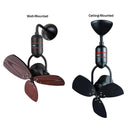 Deka Designer Wall Fan Ceiling Fan 16” With Remote Control MS16DC-BLW