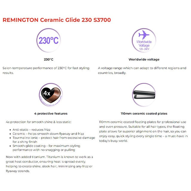 Remington Ceramic Hair Straightener S3700