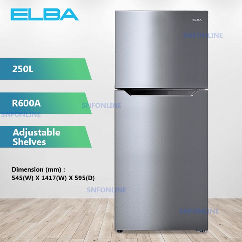 Elba 250L Fridge Refrigerator Peti Sejuk 2 Pintu  ERG2521 ER-G2521(SV)