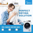 Midea 8.0KG Condenser Dryer MD-C8800 MDC8800