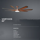 Elmark Kipas Siling Vortices 60'' 8 Blade DC Motor Ceiling Fan ELMARKVORTICES-KOA