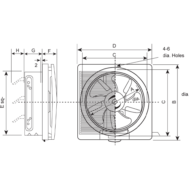KDK Ventilating Fan 20ALH (8”) 25ALH (10”)